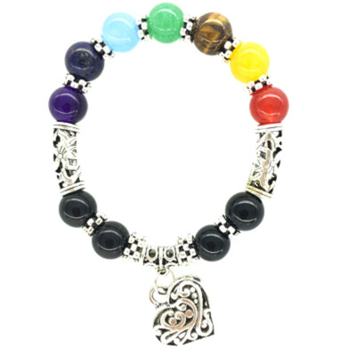 

7 Chakra Healing Beaded Bracelet Natural Lava Stone Diffuser Bracelets Jewelry