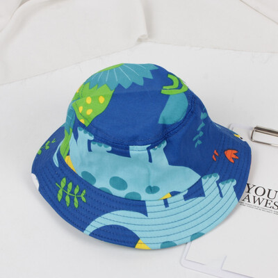 

New Autumn Baby Boys Girls Toddler Cartoon Cactus Print Bucket Hats Caps Reversible Sun Headwear