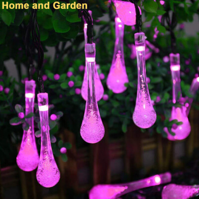 

Gobestart Outdoor Garden Party 30 LED Raindrop Teardrop Solar Powered String Fairy Lights