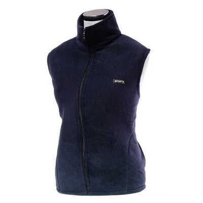 

Unisex Men Middle-aged Warm Sleeveless Vest Zipper High Collar Jacket Waistcoat