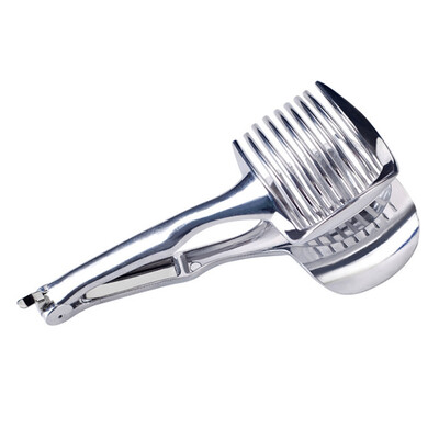 

Stainless Steel Lemon Slicer Multi-Function Handheld Round Fruit Slicer Onion Clip Kitchen Cutting Aid