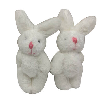 

2Pcs Soft Plush Joint Rabbit Bunny Doll Key Chain Bag Pendant DIY Craft Ornament