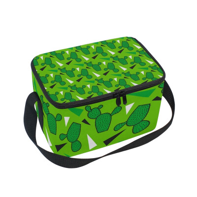 

ALAZA Insulated Lunch Box Cactus Pattern Lunch Bag for Men Women Portable Tote Bag Cooler Bag