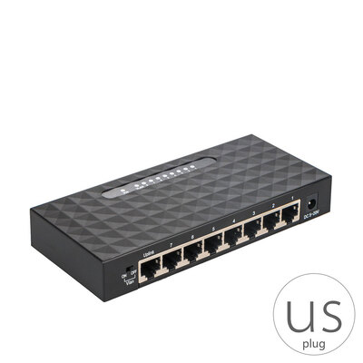 

8 Ports Gigabit Ethernet 101001000Mbps Network Switch Lan Hub Adapter Plastic Housing Black