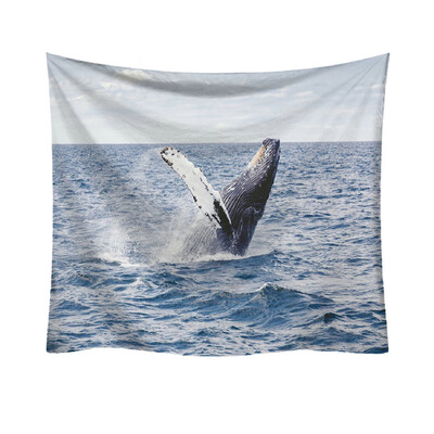 

Toponeto Fashion Tapestry Marine Whale Pattern Fresh Style Decorative Tapestry Home Decor