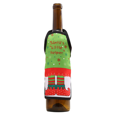 

New Mini Lovely Christmas Apron Wine Bottle Covers For Christmas Party Bar Decoration