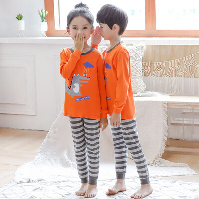 

Autumn Pajamas Set Baby Kids Girls Boys Cartoon Print Sleepwear Set Long Sleeve Blouse TopsPants Pajamas