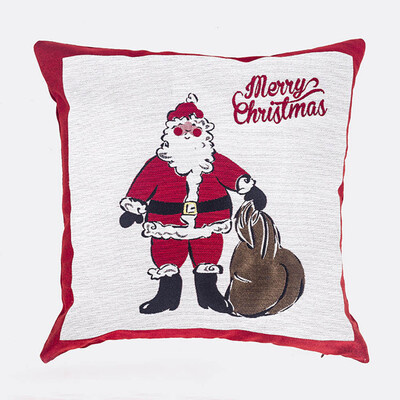 

45cm Christmas Cushion Cover Santa Claus Linen Pillow Cloth Sofa Cushion