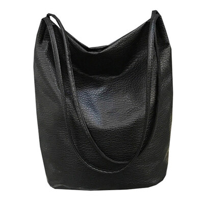 

Faux Leather Ladies Shoulder Pouch Handbag Large Capacity Shopping Bucket Bag