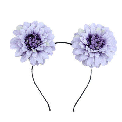 

Cute Girl Flower Christmas Headband Hair Band Fluffy Hair Hoop for Party Wedding Daily Decor