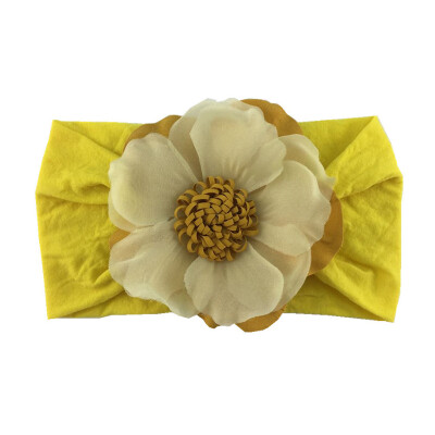 

Soft Cotton Knit Baby Heaband Cute Flower Elastic Hearband Baby Cute Girls Big Floral Design Headband Headwear Apparel Photograp