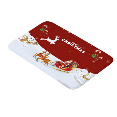 

Christmas Decoration Festive Santa Claus Elk Mat Bedroom Bathroom Home Absorbent Non-Slip Mat