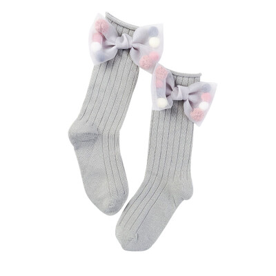 

Girls Socks Toddlers Christmas Girls Big Bow Knee High Long Soft Cotton Lace baby Socks Kids knee socks girl