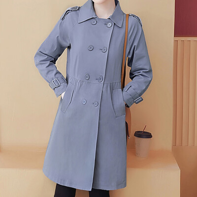 

Tailored Womens Oversize Lapel Cashmere Wool Blend Belt Trench Coat Outwear Jacket