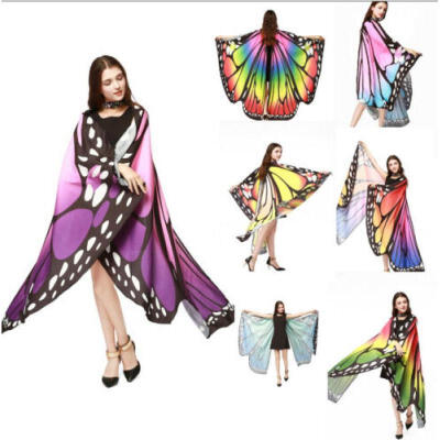 

AU Women Lady Fashion Colorful Long Neck Butterfly Wing Cape Stylish Soft scarf