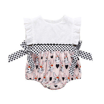 

2019 Newborn baby girls clothes cute Rabbit Sleeveless Romper Princess Baby Girls Clothing Easter Costume For Baby Girl