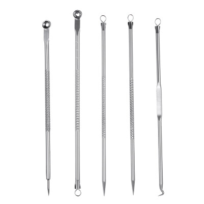 

5Pcs Blackhead & Blemish Pin Comedone Needle Kit Facial Blackhead Acne Tool Set Pimple Cleaning Remover Blackhead Extractor