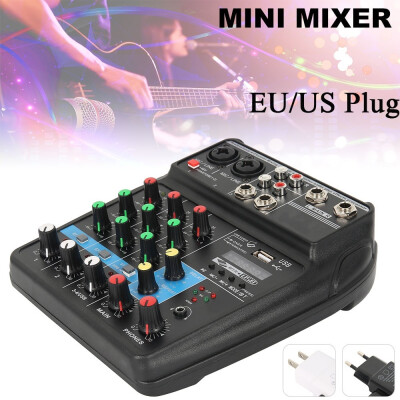 

4 Channel USB Protable Mini Mixer Audio Console Sound Card Mixing Console Bluetooth Audio Mixer Portable Mini Mixer