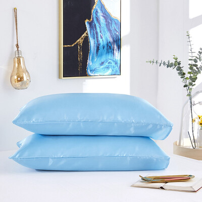 

1Pcs Pure Color Simple Imitated Silk Fabric Satin Summer Pillowcase Pillow Cover