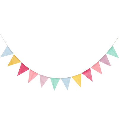 

12pcs Handmade Triangles Flag Wedding Party Bunting happy birthday Anniversary Ornament Colorful Hanging Banner DIY decoration