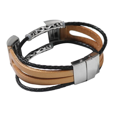 

〖Follure〗Replacement Leather Wristband Band Strap Bracelet For Fitbit Charge 2 BK