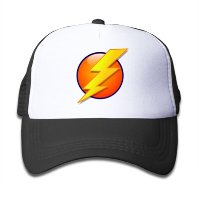 

Fired Golden Lightning Bolt&Sun Boys-Girls Mesh Caps Kids Trucker Hat