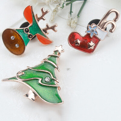 

Crystal Rhinestone Enamel Brooch Pin Wedding Party Christmas Gift Jewelry