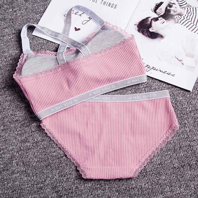 

Women Full Cup Patchwork Lace Women Lingerie BraSet Beauty Back Seamless Wire Free Casual Bra And Panty Set New Fashion