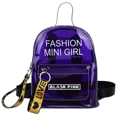 

KPOP BLACKPINK Backpack Clear Mini Backpack Girls Transparent Casual Daypack Shoulder Bags