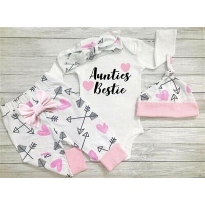 

4Pcs Toddler Baby Girls Clothes Romper Jumpsuit Floral Pants Leggings Outfits UK