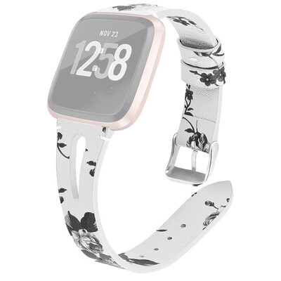 

〖Follure〗Floral Print Leather Wrist Watch Strap Band Watch Film For Fitbit versa Lite