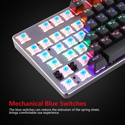 

Motospeed K73 Mixed Light Mechanical Keyboard with RGB Custom Light Effect 104 Keys Gaming Keyboard English&Russian Keyboard with
