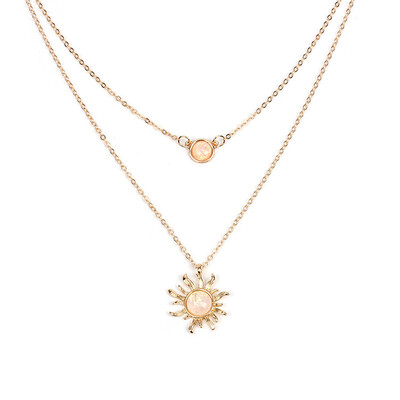 

New Fashionable Necklace Gold color&silver color Double Layered Choker nice flower Necklace For Women