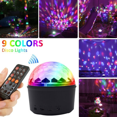 

Disco Lights 9 Colors of Sound Activated Party Lights with 2 In 1 USB Cable Remote Control