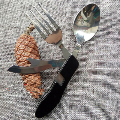 

Stainless Steel Folding Cutlery Fork Spoon Tool Camping Hiking Utensil Outdoor