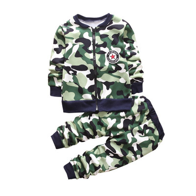 

3-6 Years Winter Boy Set New Casual Camouflage Warm Thicken Kid Suit Children Baby Clothing coatpant