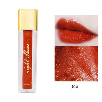 

SANUO Dazzling Night Multi-Color Lip Gloss Set Waterproof Non-Stick Cup Lasting Non-Fading Liquid Mirror Lipstick