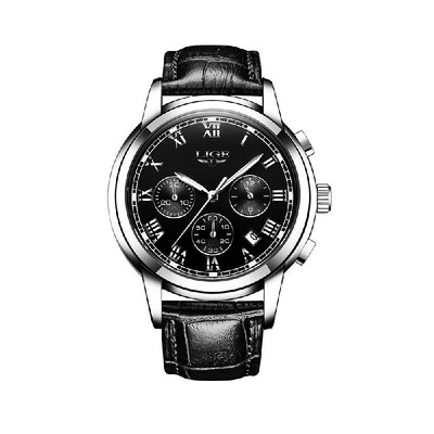 

LIGE 9810 Men Watch Quartz Business Simple Wristwatch Calendar Date Hour Minute Second Display Timer 3ATM Waterproof Fashion Casua