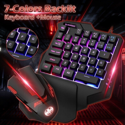 

Colorful Light Mechanical One-handed Keyboard&mouse Hand Game Artifact Left Hand Game Keypad for Game