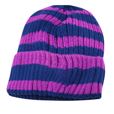 

Girls Boys Accessories Baby Striped Print Hats Winter Newborn Knitted Cute Warm Kids Wool Hemming Caps Baby Clothing