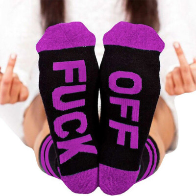 

Women Men Knee-length 100 Cotton Letter Printed Striped Candy Color Socks Anti-sweat Anti-stink Sock Novel Breathable