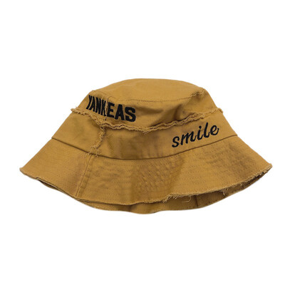 

Childrens Toddler Kids Casual Fashion All-match Raw Edge Stitching Letters Embroidery Decoration Bucket Hat Cap