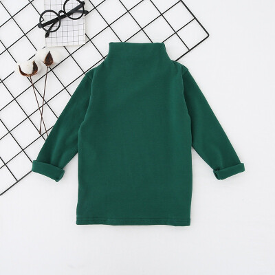 

2019 New Winter Baby Girls T Shirt Long Sleeve Turtleneck Solid Color T-shirt Bottoming Shirt Cotton Toddler Childrens Clothes