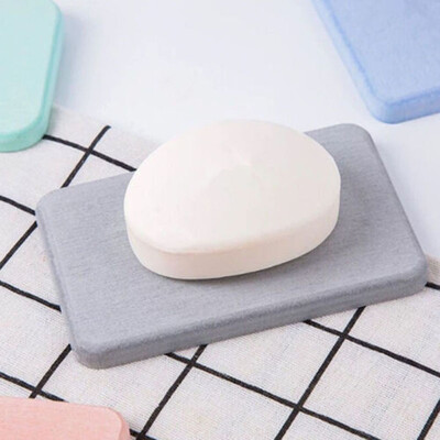 

Gray Rectangle Bathroom Absorbent Diatomite Soap Bar Saver Holder Dish Mat Pad