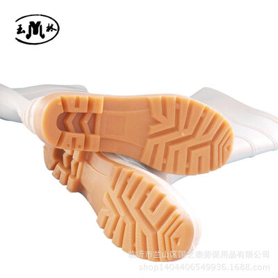 

Factory direct genuine Yulin brand beef tendon bottom acid&alkali oil white high tube food boots rain boots rain boots wholesa