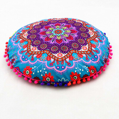 

〖Follure〗Indian Mandala Floor Pillows Round Bohemian Cushion Pillows Cover Case Cushions