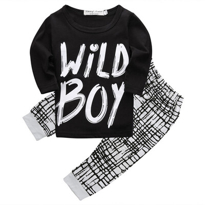 

Fashion Autumn Winter Baby Boy Clothes Long Sleeve Letter Printed Top Pants 2 Pcs Sport Suitborn Infant Clothing Set