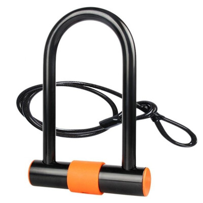 

Safety Bike U Lock Steel MTB Road Bike Bicycle Cable Lock Anti-theft Heavy Duty Lock Set Cycling U-lock with Cable