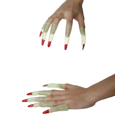 

2018 New Arrived Random Color Halloween Zombie Witch Costume Party Supplies Light Props False Nail Set Hot Scary Costumes YWT