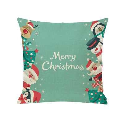 

Gobestart New Christmas Cotton Linen Pillow Case Sofa Cushion Cover Home Decor